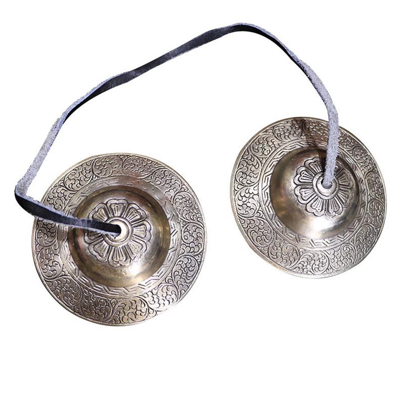 Nimara Ritual Tibetan Tingsha Bell Auspicious Cloud Six True Words Copper Wealth Decoration
