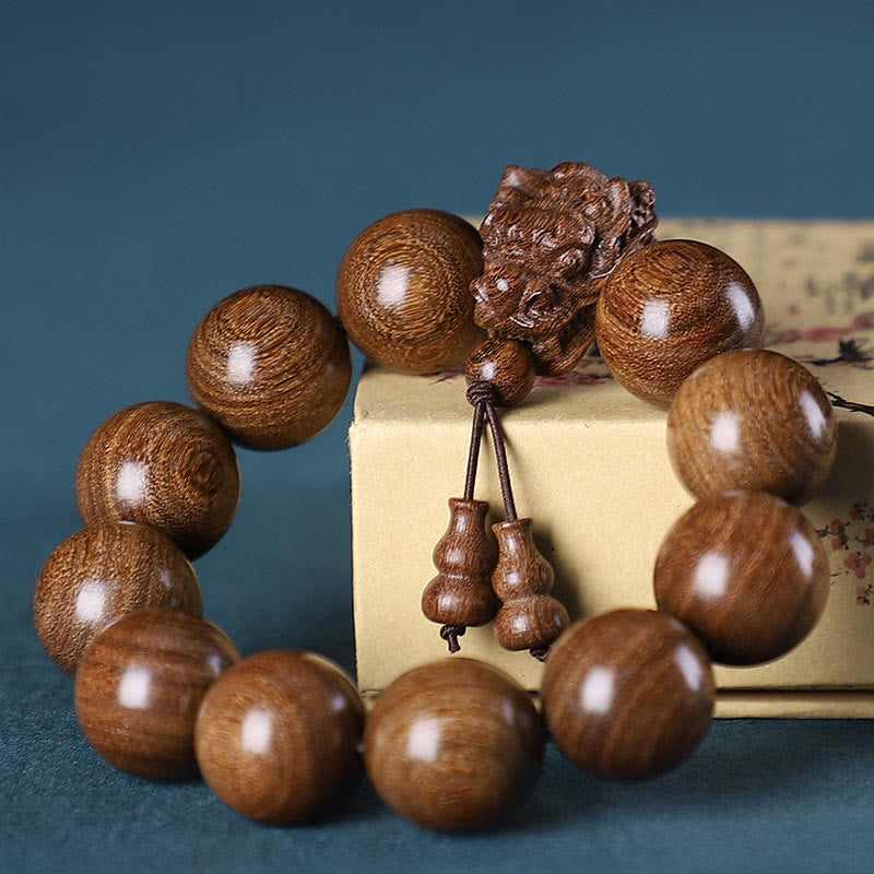 Maintain Healing Energy Rosewood Dragon Carved Protection Bracelet