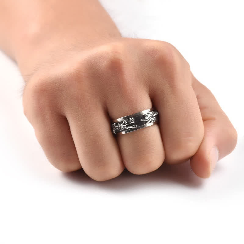 Nimara Ritual Dragon Titanium Steel Stimulation Rotatable Ring