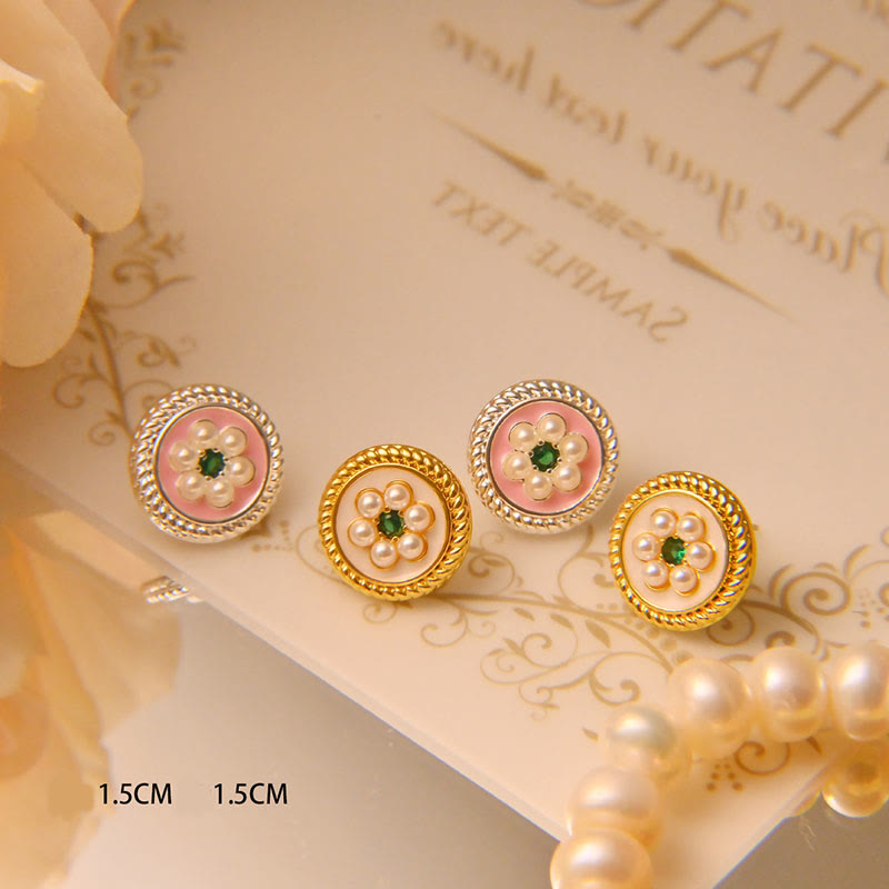 Nimara Ritual Enamel Flower Luck Earrings