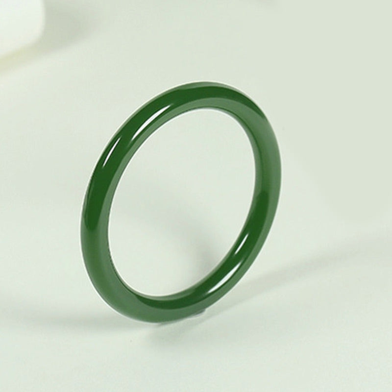 Nimara Ritual Cyan Jade Longevity Blessing Bangle Bracelet