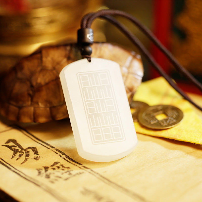 Nimara Ritual White Jade PiXiu Yin Yang Luck Protection Necklace Pendant