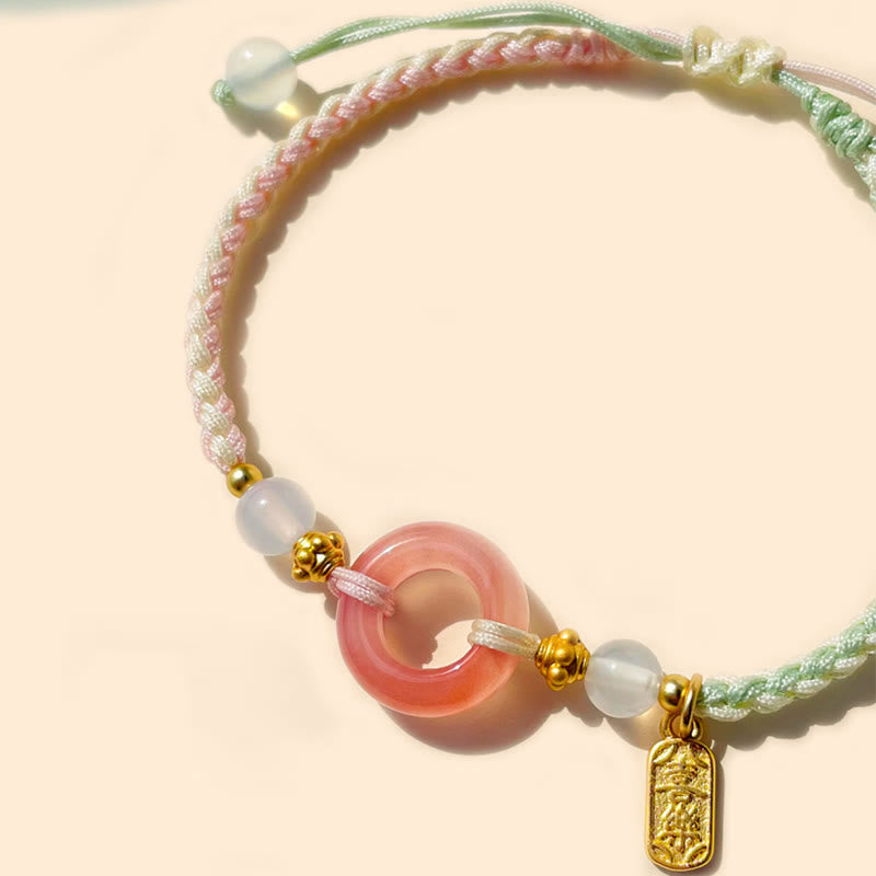 Nimara Ritual Peace And Joy Agate Peace Buckle Auspicious Handmade Braided Bracelet