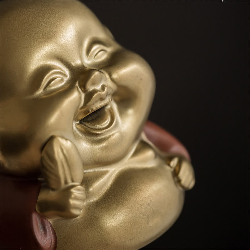 Nimara Ritual Little Buddha Laughing Buddha Ceramic Healing Incense Burner