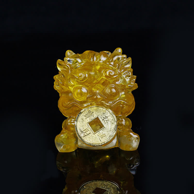 Nimara Ritual Handmade Cute PiXiu Gold Coin Crystal Fengshui Energy Wealth Fortune Home Decoration