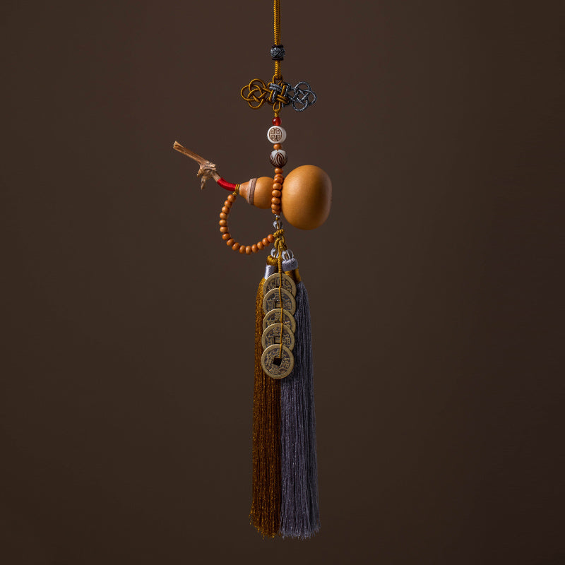 Nimara Ritual Feng Shui Coins Gourd Chinese Knot Lucky Coins Five Emperor Money Wealth Tassels Decoration