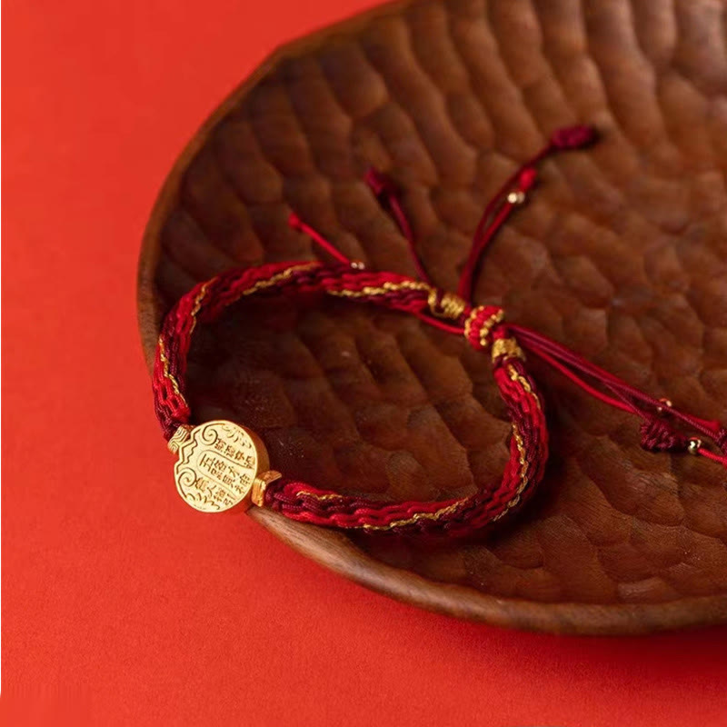 Nimara Ritual Five Directions Gods of Wealth Handmade Reincarnation Knot Protection String Braid Bracelet