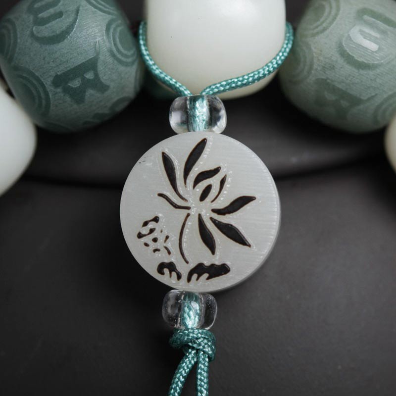 Nimara Ritual White Bodhi Six True Words Protection Bracelet
