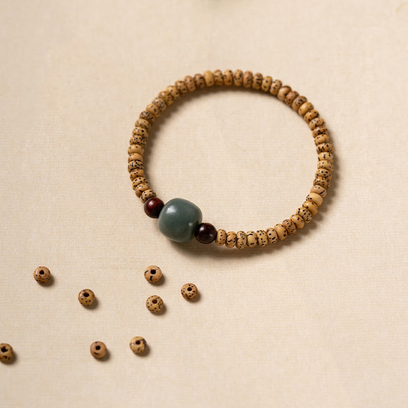 Nimara Ritual Bodhi Seed Small Leaf Red Sandalwood Wisdom Bracelet