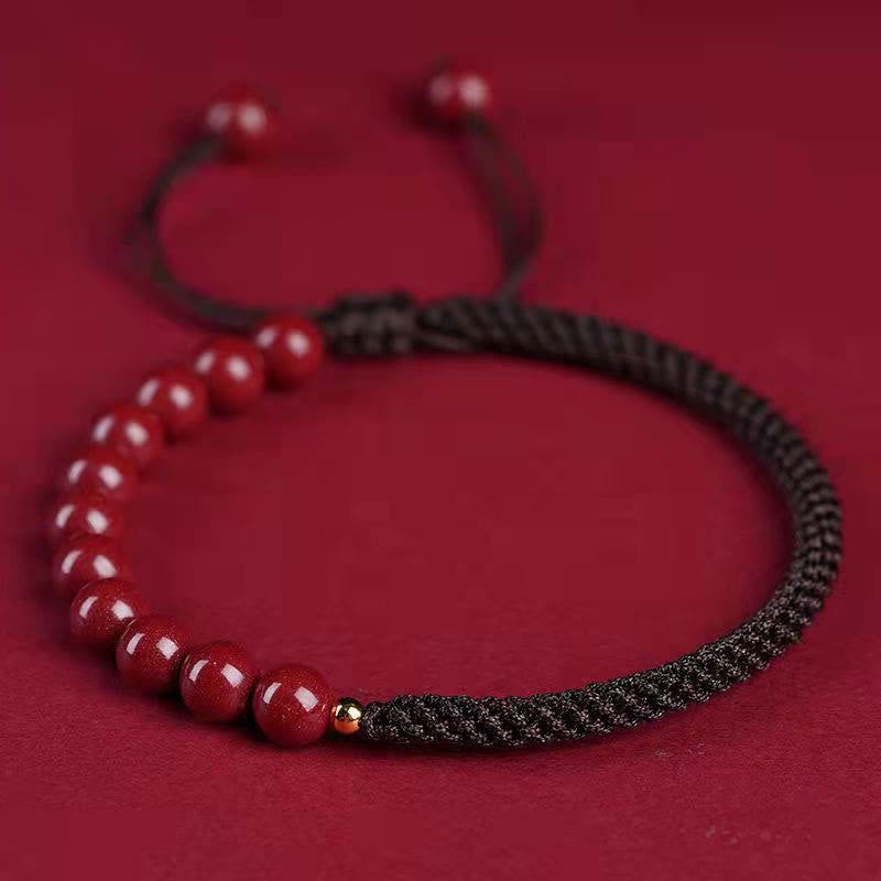 Nimara Ritual Natural Cinnabar King Kong Knot Blessing String Bracelet