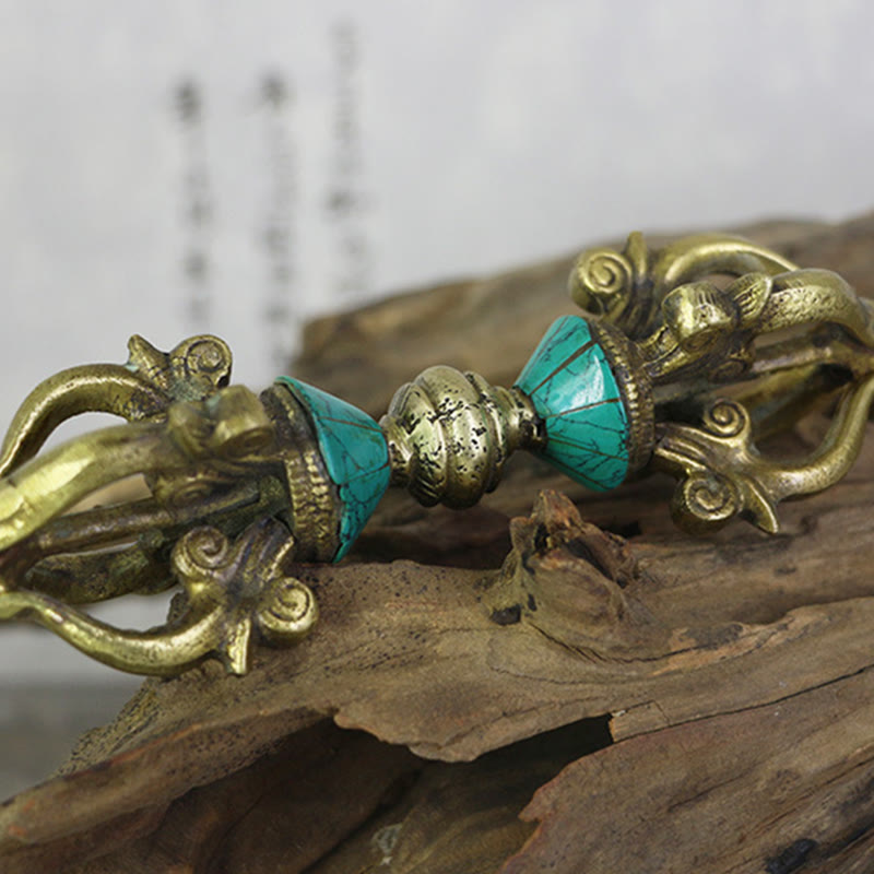 Nimara Ritual Tibetan Five Prong Vajra Dorje Handcrafted Nepal Spiritual Power Copper Decoration