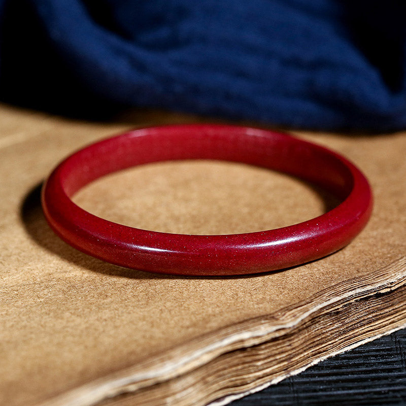 Nimara Ritual Cinnabar Heart Sutra Engraving Blessing Bangle Bracelet