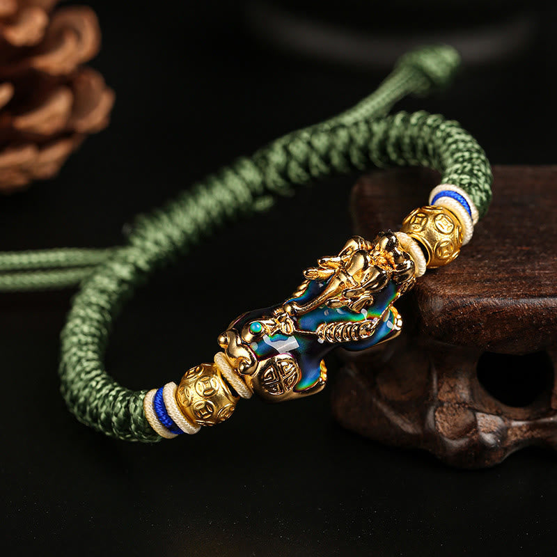 Nimara Ritual Feng Shui PiXiu Color Change Copper Coin Beads Wealth String Bracelet