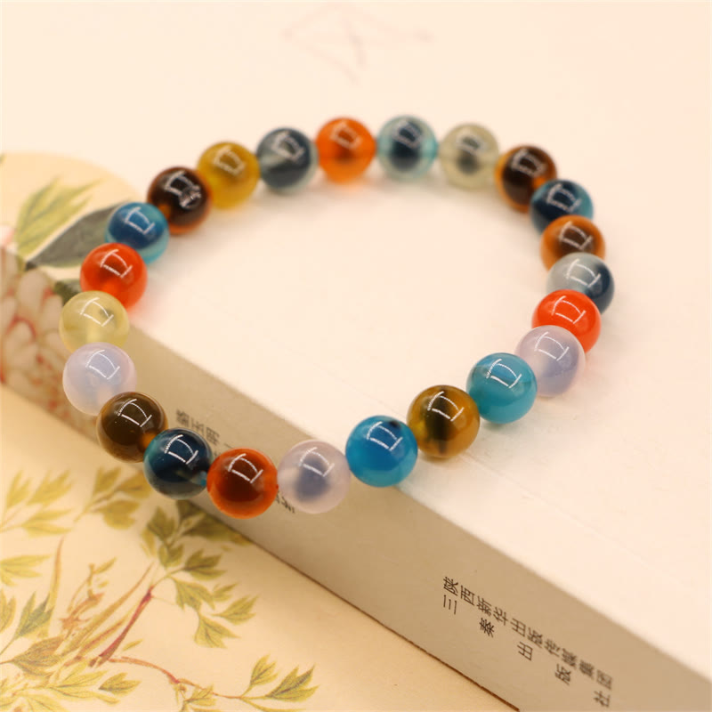 Nimara Ritual Colorful Candy Agate Healing Strength Bead Bracelet