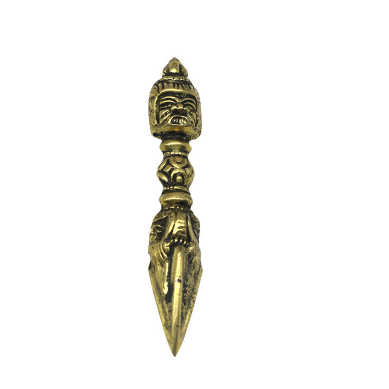 Nimara Ritual Handmade Nepal Small Vajra Dorje Engraved Enlightenment Copper Decoration