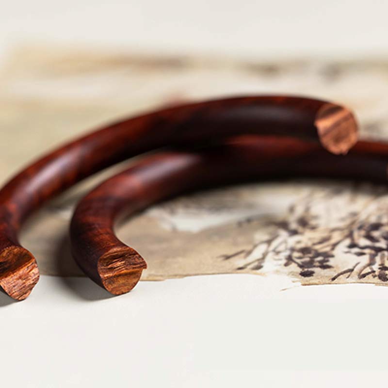 Nimara Ritual Tibetan Small Leaf Red Sandalwood Ebony Green Sandalwood Protection Bracelet Bangle