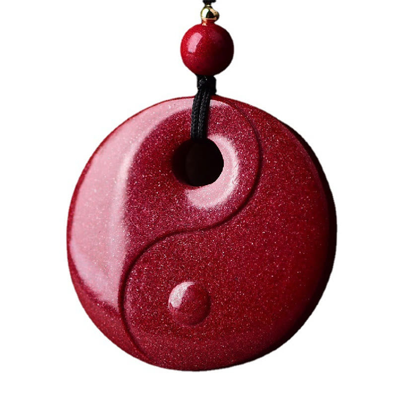 Nimara Ritual Laughing Buddha Yin Yang Chinese Zodiac Gourd Natural Cinnabar Blessing Necklace Pendant