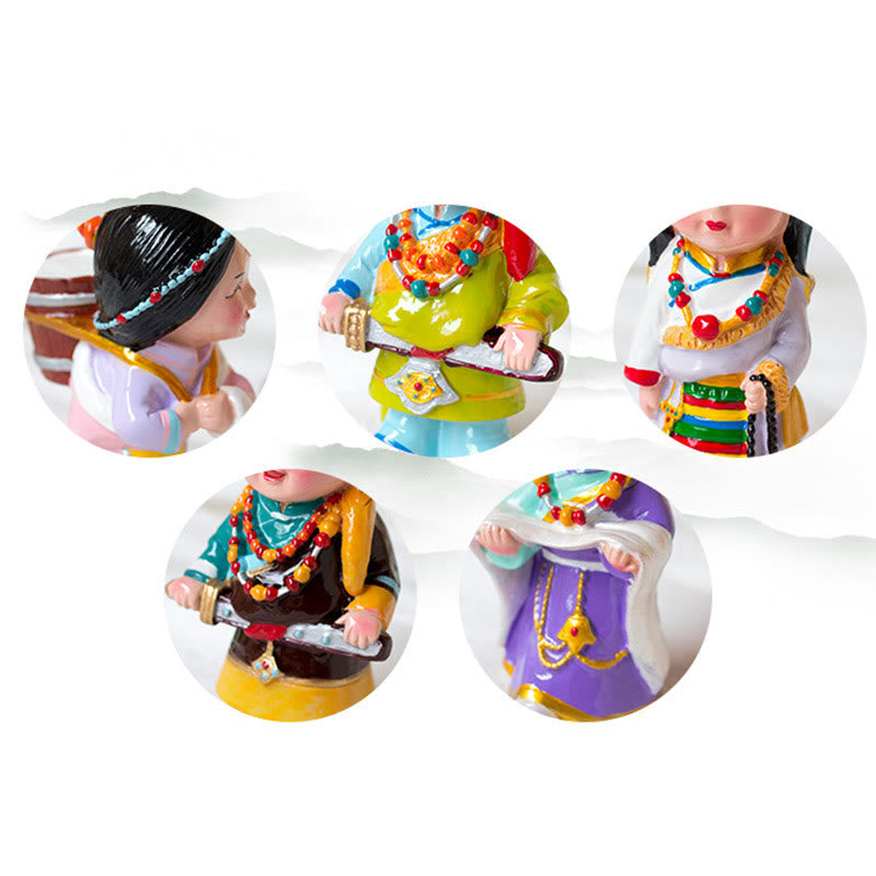 Nimara Ritual Hand Painted Tibetan Figures Creative Home Office Car Decoration Ornament