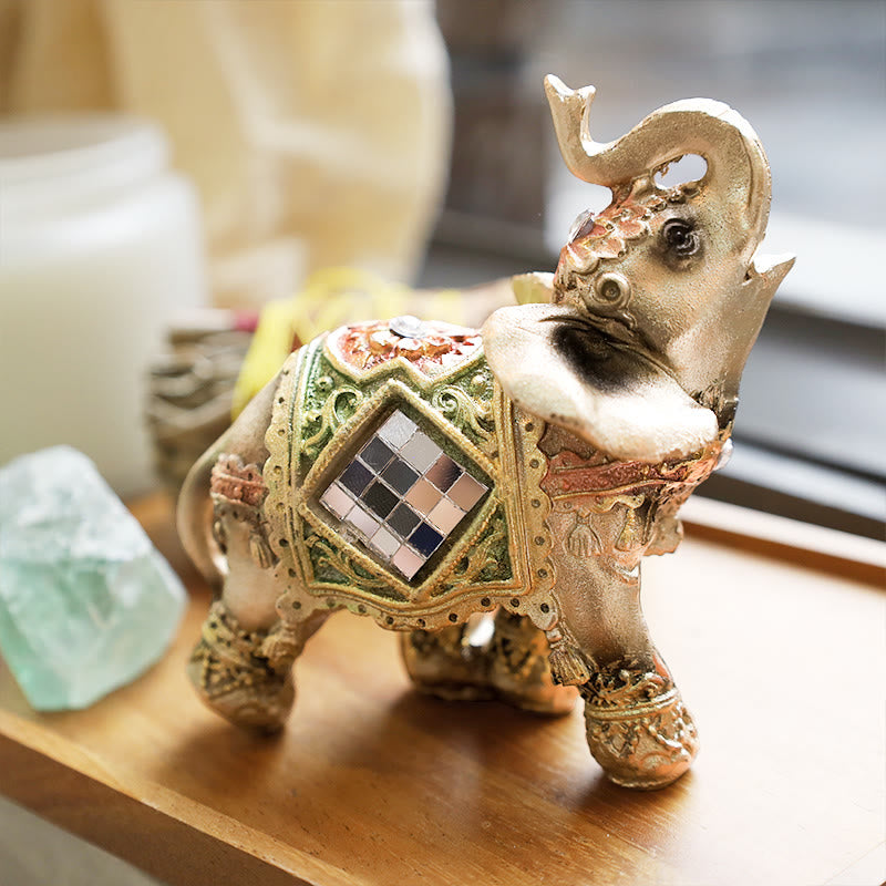 Nimara Ritual Lucky Feng Shui Green Elephant Statue Sculpture Wealth Figurine Gift Home Decoration