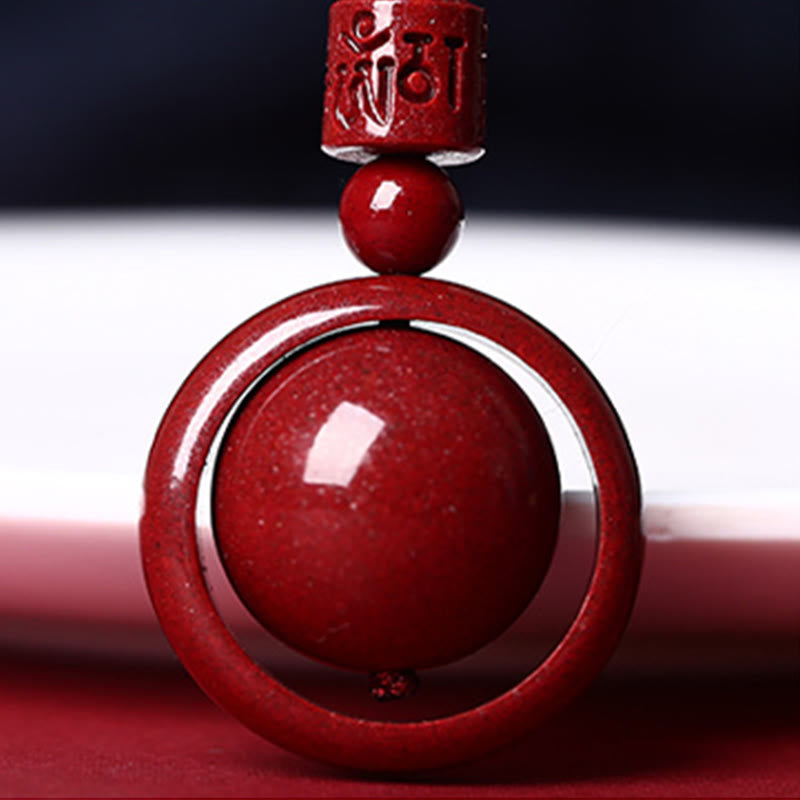 Nimara Ritual Cinnabar Om Mani Padme Hum PiXiu Blessing Lucky Bead Necklace Pendant