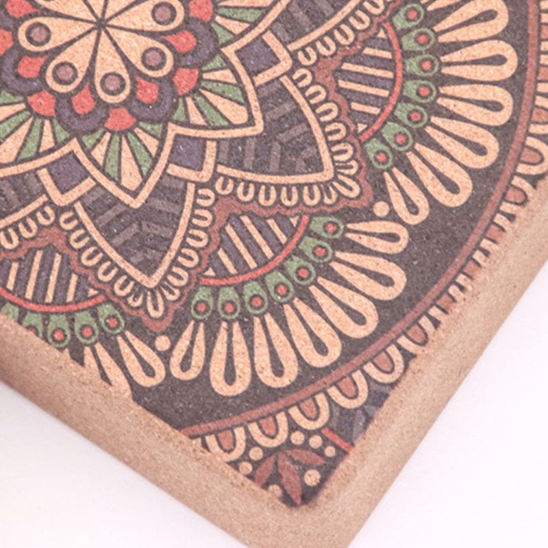 Nimara Ritual Tibetan Mandala Mindful Yoga Cork Block