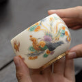 Nimara Ritual Dragon Phoenix Auspicious Clouds Ceramic Teacup Kung Fu Tea Cup