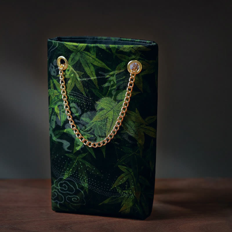 Nimara Ritual Small Maple Leaf Persimmon Metal Chain Crossbody Bag Shoulder Bag Cellphone Bag