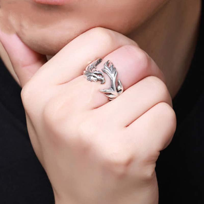 Nimara Ritual Dragon Pattern Protection Strength Adjustable Ring