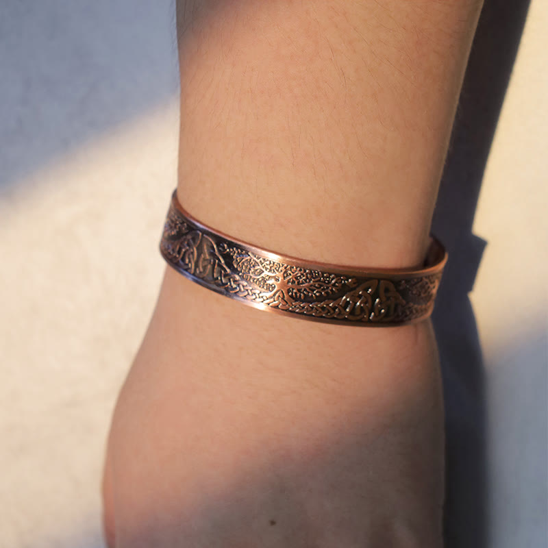 Connection Strength Tree Of Life Balance Magnetic Adjustable Cuff Bracelet Bangle