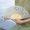 Nimara Ritual Jasmine Flowers Handheld Bamboo Folding Fan