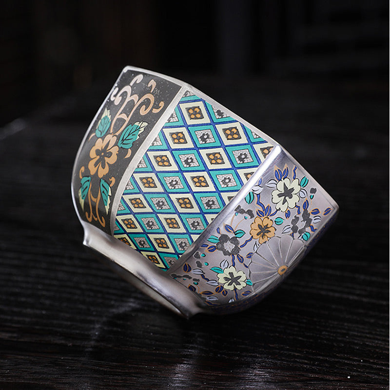 Nimara Ritual Chrysanthemum Flowers Ceramic Teacup Kung Fu Tea Cup