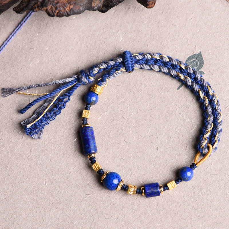 Nimara Ritual Handmade Natural Lazurite Bead Positive Rope Bracelet