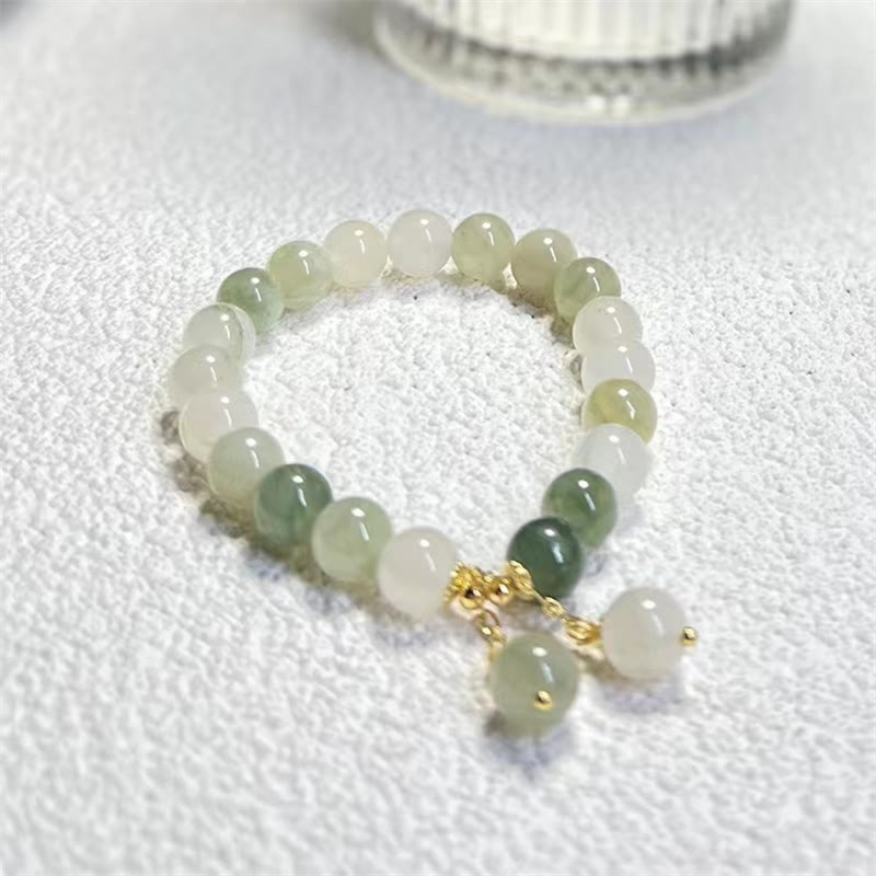 Nimara Ritual Natural Gradient Jade Abundance Luck Bead Charm Bracelet