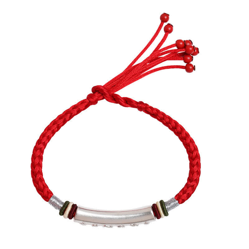 Nimara Ritual 999 Sterling Silver Om Mani Padme Hum Protection Strength String Bracelet