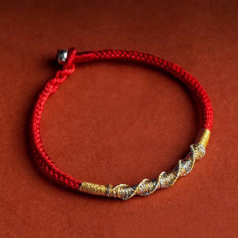 Nimara Ritual 925 Sterling Silver Luck Strength Red String Protection Braid Bracelet