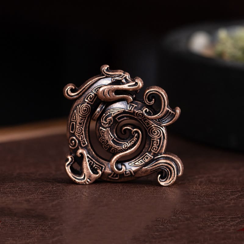 Nimara Ritual Mini Auspicious Dragon Pattern Meditation Zinc Alloy Small Incense Stick Burner
