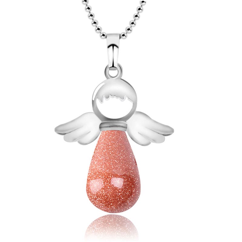 Nimara Ritual Little Angel Wings Natural Crystal Luck Necklace Pendant