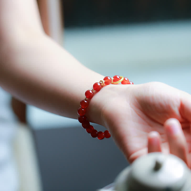 Nimara Ritual Natural Red Agate Blessing Letter Confidence Bracelet