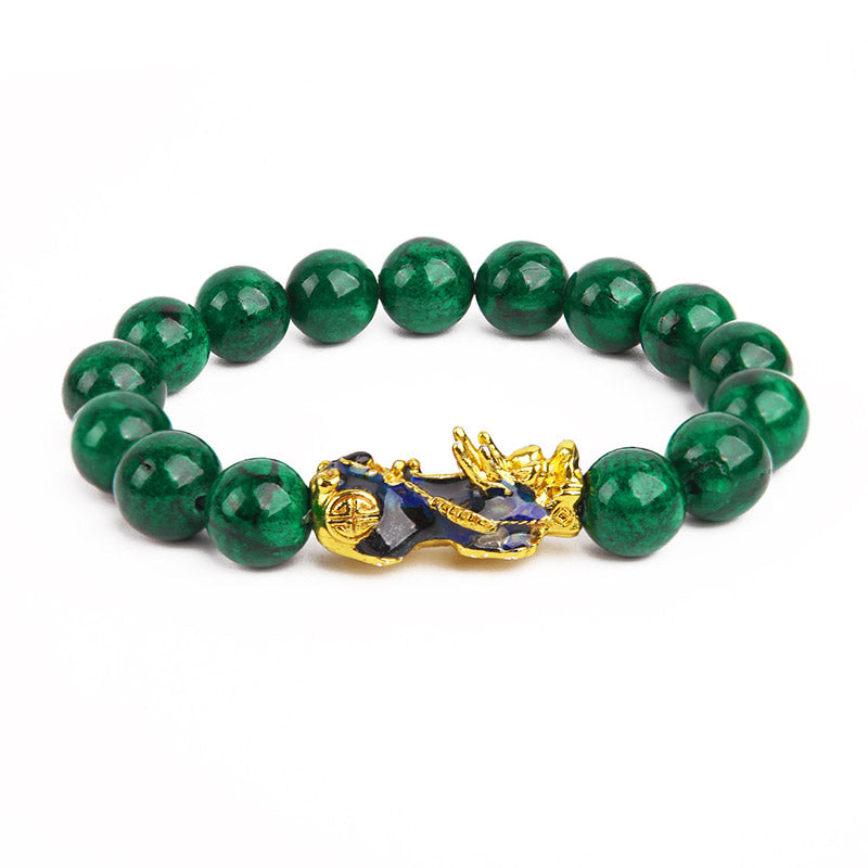 Nimara Ritual "Sending Blessings of Wealth and Peace" PiXiu Jade Bracelet Includes Gift Message Card