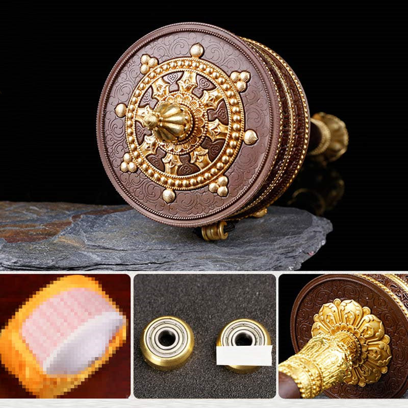 Nimara Ritual Tibetan Prayer Wheel Six True Words Copper Balance Decoration