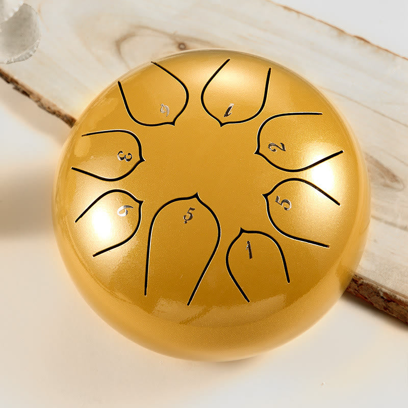 Nimara Ritual Steel Tongue Drum Sound Healing Meditation Lotus Pattern Drum Kit 8 Note 6 Inch Percussion Instrument