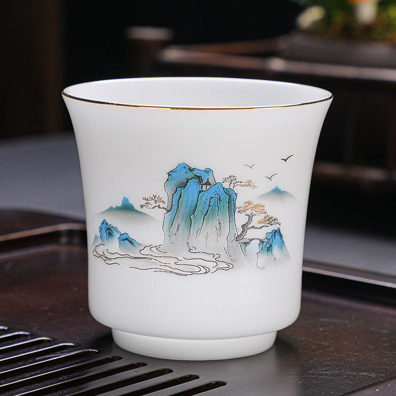 Nimara Ritual Mountains Rivers Tree Ceramic Teacup Kung Fu Tea Cup 120ml