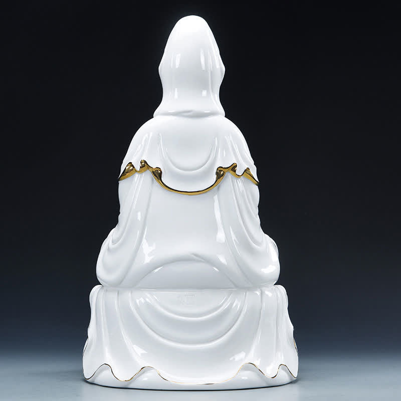 Nimara Ritual Chenrezig Bodhisattva Avalokitesvara Success Ceramic Statue Home Decoration