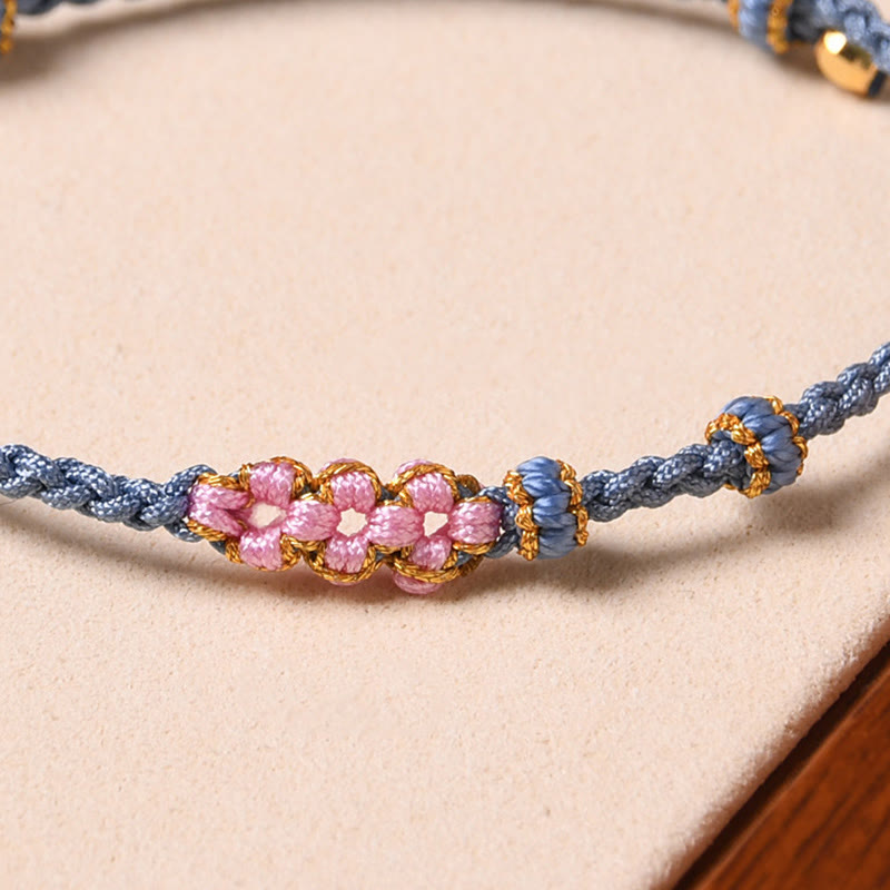 Nimara Ritual Handmade Peach Blossom Protection Braided Rope Bracelet