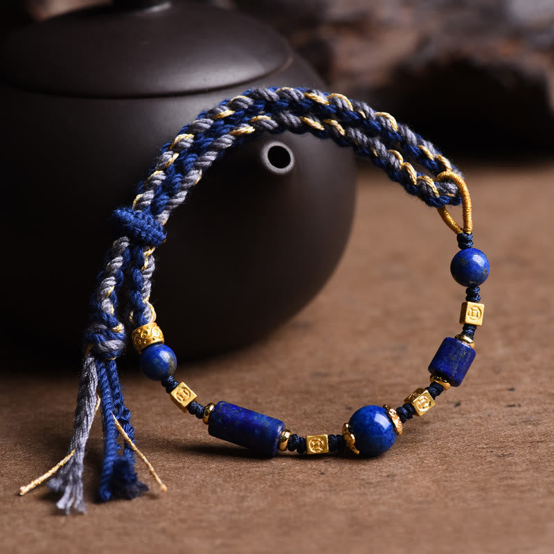 Nimara Ritual Handmade Natural Lazurite Bead Positive Rope Bracelet