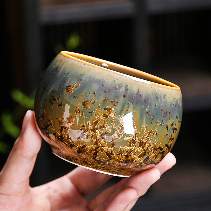 Nimara Ritual Colorful Brown Ceramic Teacup Kung Fu Tea Cup Bowl