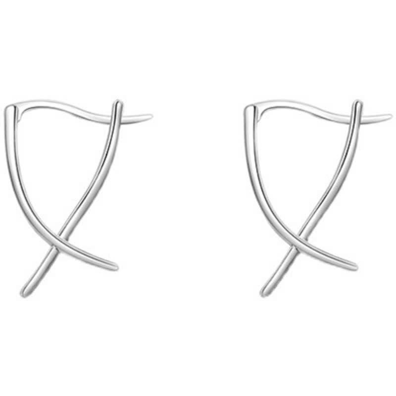 Nimara Ritual Geometric Cross Design Luck Hoop Earrings