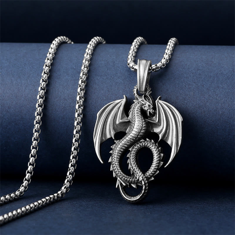 Nimara Ritual Pure Tin Dragon Luck Success Necklace Pendant