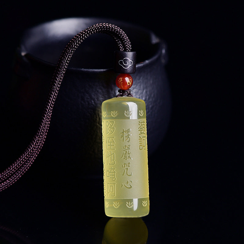 Nimara Ritual Heart Sutra Citrine Happiness Strength Necklace Pendant