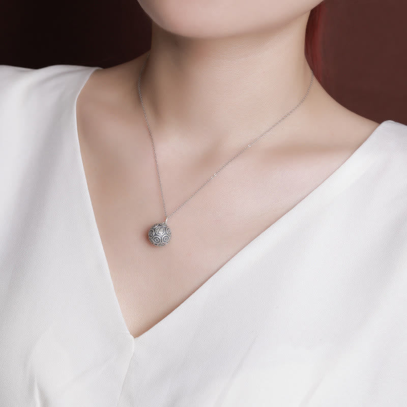 Nimara Ritual 990 Sterling Silver Fu Character Copper Coin Luck Fortune Chain Necklace Pendant